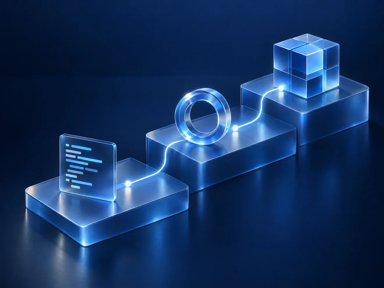 Conceptual illustration of connected technology modules supporting a business implementation